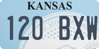 KS license plate 120BXW