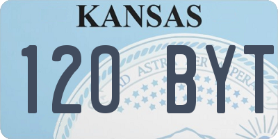 KS license plate 120BYT