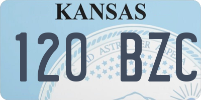 KS license plate 120BZC