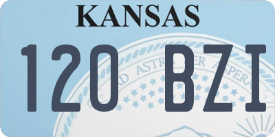 KS license plate 120BZI
