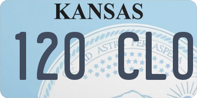 KS license plate 120CLO
