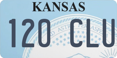 KS license plate 120CLU