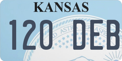 KS license plate 120DEB