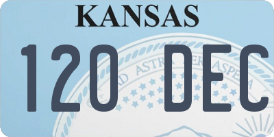 KS license plate 120DEC