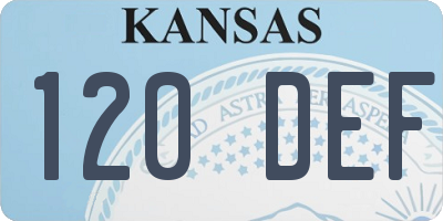 KS license plate 120DEF