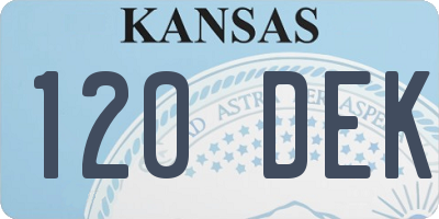 KS license plate 120DEK