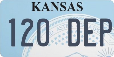 KS license plate 120DEP