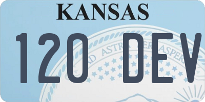 KS license plate 120DEV