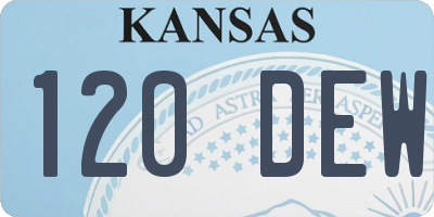 KS license plate 120DEW