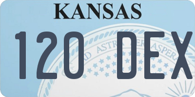 KS license plate 120DEX