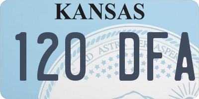 KS license plate 120DFA