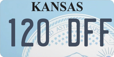 KS license plate 120DFF