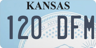 KS license plate 120DFM
