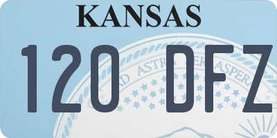 KS license plate 120DFZ