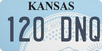 KS license plate 120DNQ