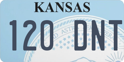 KS license plate 120DNT
