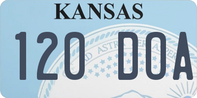 KS license plate 120DOA