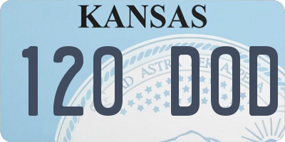 KS license plate 120DOD
