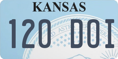 KS license plate 120DOI