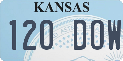 KS license plate 120DOW