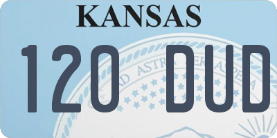 KS license plate 120DUD