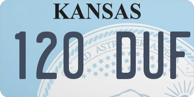 KS license plate 120DUF