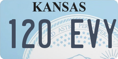 KS license plate 120EVY