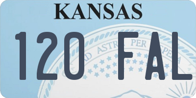 KS license plate 120FAL