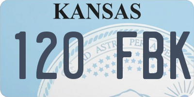 KS license plate 120FBK