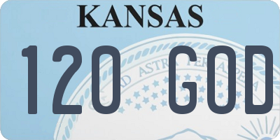 KS license plate 120GOD