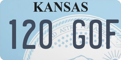 KS license plate 120GOF