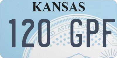 KS license plate 120GPF