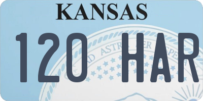 KS license plate 120HAR