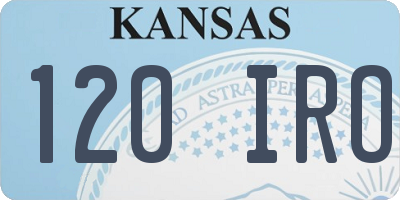 KS license plate 120IRO