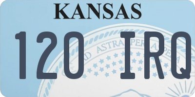 KS license plate 120IRQ