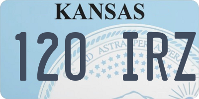 KS license plate 120IRZ