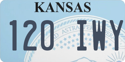 KS license plate 120IWY