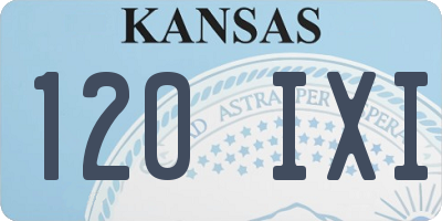 KS license plate 120IXI