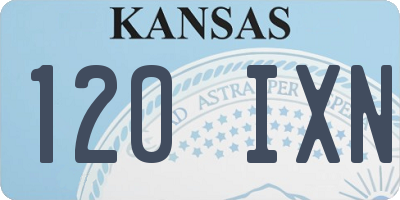 KS license plate 120IXN
