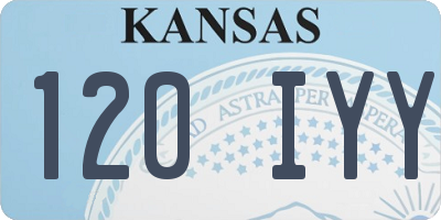 KS license plate 120IYY