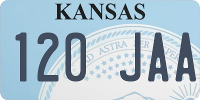 KS license plate 120JAA