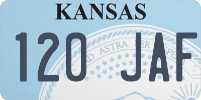 KS license plate 120JAF