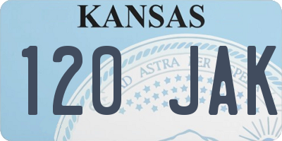 KS license plate 120JAK