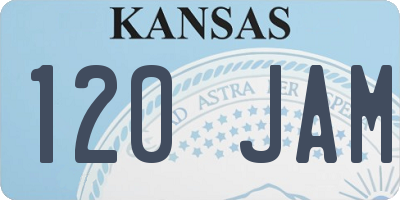 KS license plate 120JAM
