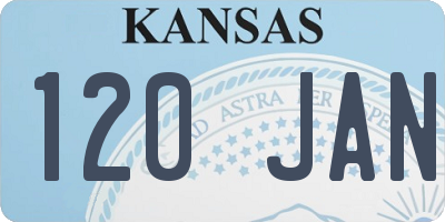 KS license plate 120JAN