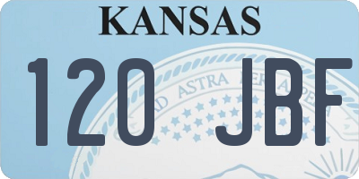 KS license plate 120JBF