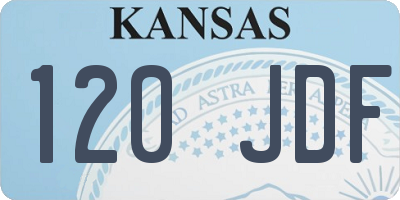 KS license plate 120JDF