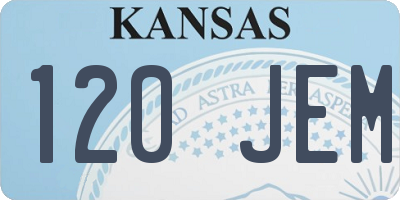 KS license plate 120JEM