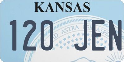 KS license plate 120JEN