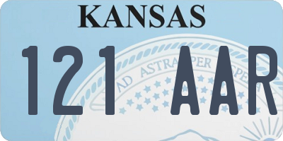 KS license plate 121AAR